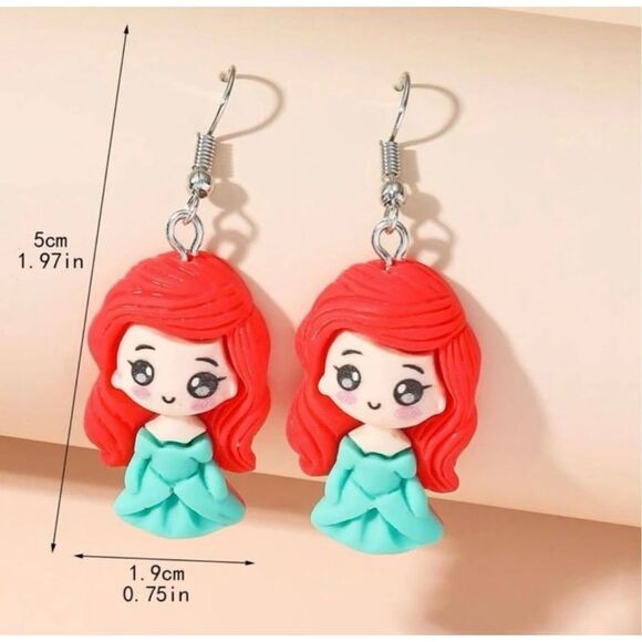 Y2K Disney Little Mermaid Acrylic
Figure Dangle Statement Halloween Earrings - Picture 3 of 5